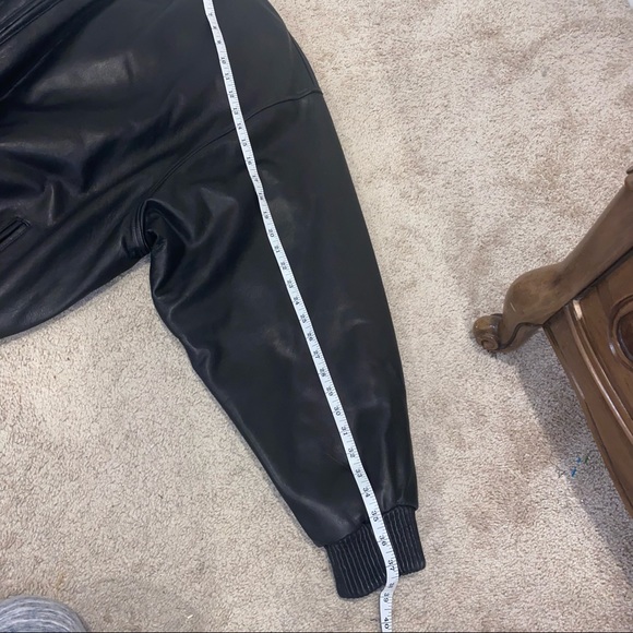 🔴SOLD- Mens Black Italian Leather Bomber Jacket Size 5 XL - Picture 12 of 13